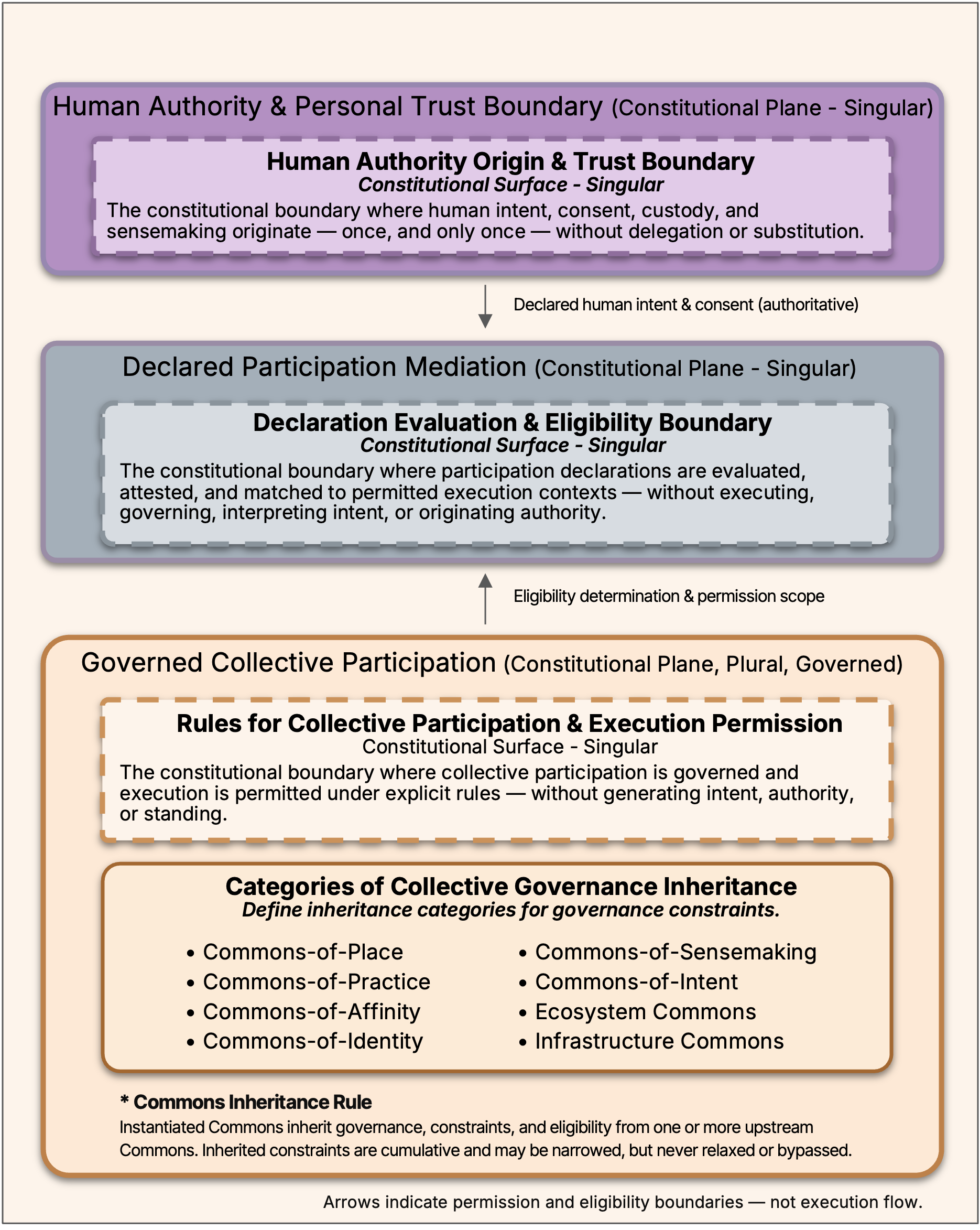 NICE Constitutional Participation Map showing fixed participation boundaries and constitutional trust, evaluation, and governance boundaries.