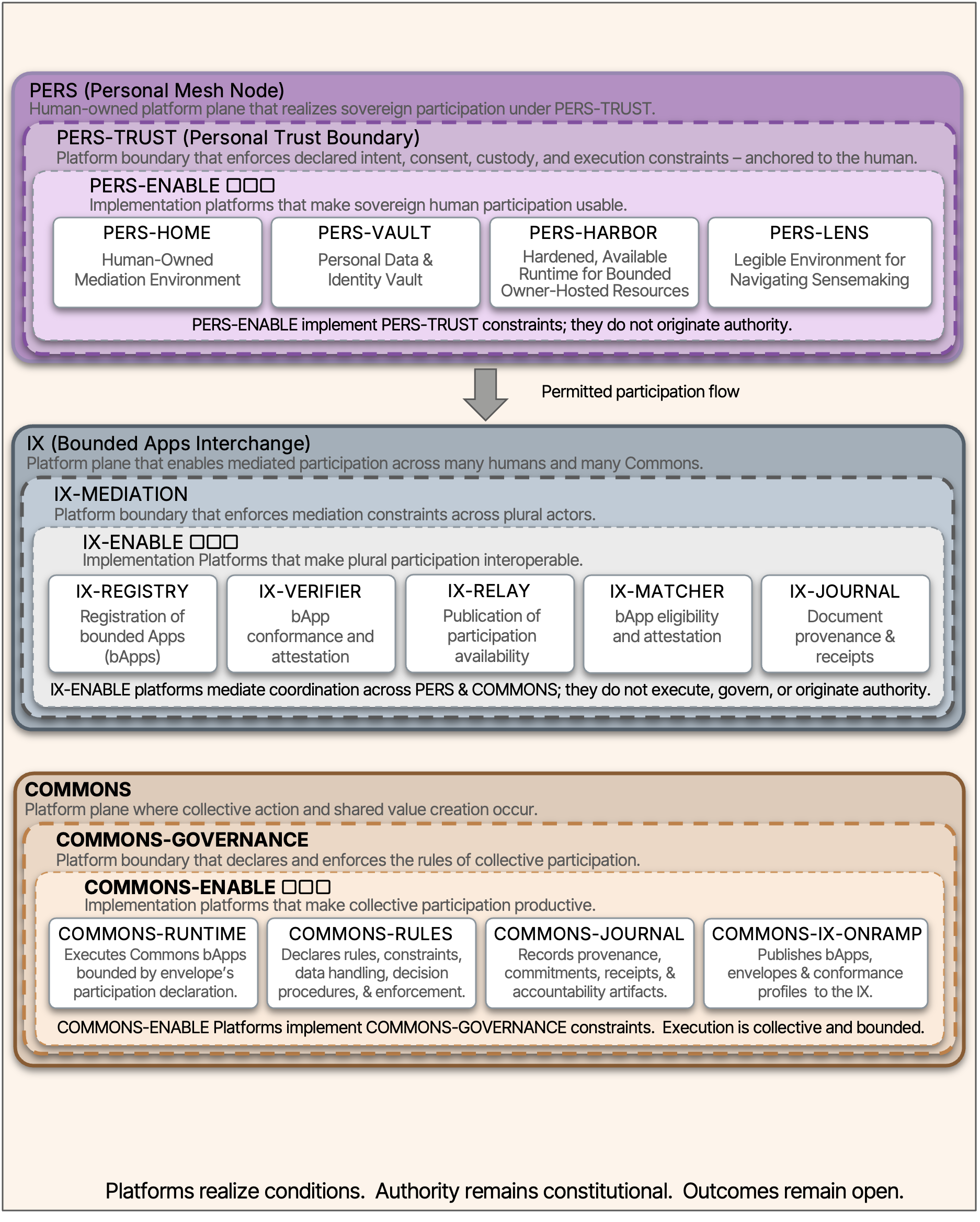 NICE Platform Participation Map showing how constitutional participation is made usable at scale.